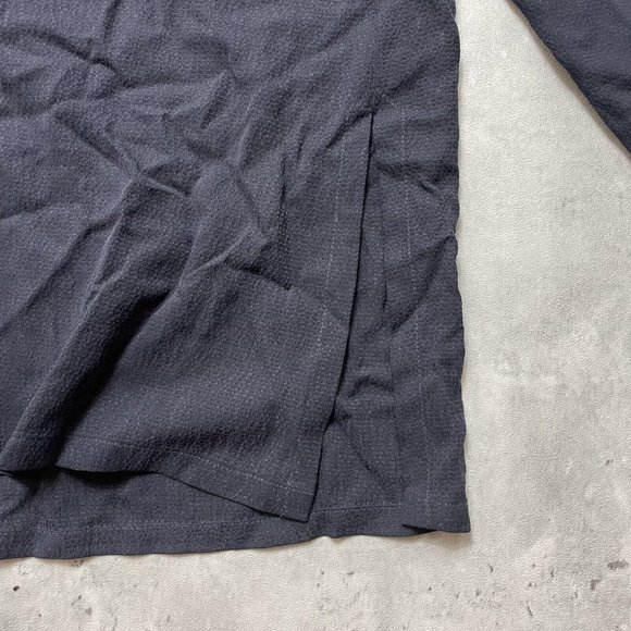 Eileen Fisher 100% Silk Button‎ Up Tunic Blouse Size Medium Black Shirt - Picture 2 of 8